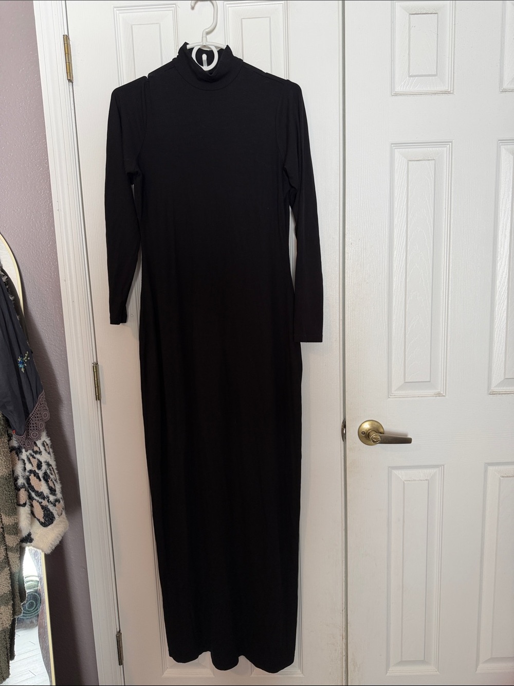 NWOT SKIMS Black Long Sleeve Turtleneck Maxi